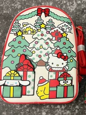 Loungefly Hello Kitty Holiday Crossbody Bag - Red & Mint Christmas Print